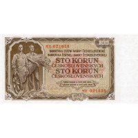 Bankovka ČSR, 100 Kčs, Pi. 86b, N/UNC, 1953, serie ME, 021628