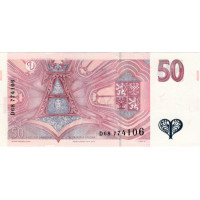Bankovka ČR, 50 Kč, Pi. 17b, 0/AU, serie D68, vzor 1997