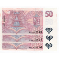 Bankovka ČR, 3x50 Kč, Pi. 17c, N/UNC, serie E44, postupka