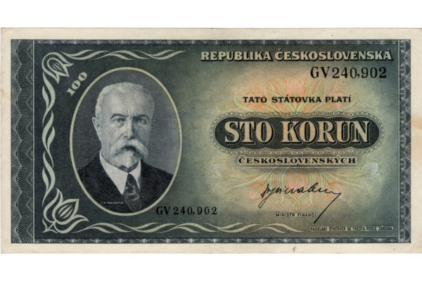 Bankovka ČSR, 100 Kčs, Pi. 63a, 1/XF, serie GV