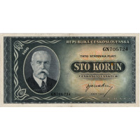 Bankovka ČSR, 100 Kčs, Pi. 63a, 1/XF, Série GN
