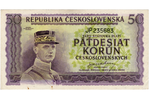 Bankovka ČSR, 50 Kčs, Pi. 62a, 1/XF, serie JP