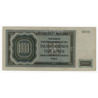 Bankovka Protektorát ČaM, 1000 Kč, Pi. 13s, 1/XF, 1942, serie F, 1. vydání, SPECIMEN