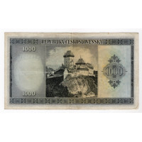 Bankovka ČSR, 1000 Kčs, Pi. 65a, 2/VF, serie BE, 885177