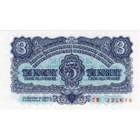 Bankovka ČSR, 3 Kčs, Pi. 81a, N/UNC, 1961, serie TR, 222618