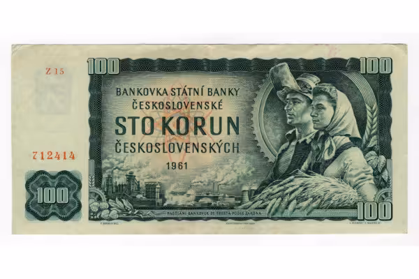 Bankovka ČSR, 100 Kčs, Pi. 91h, 1/XF, 1961, serie Z15, 12414