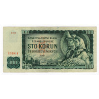 Bankovka ČSR, 100 Kčs, Pi. 91a, 2/VF, 1961, serie B, 02