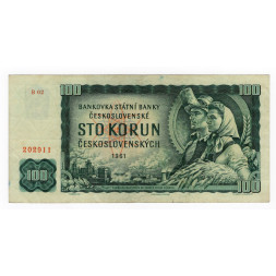 Bankovka ČSR, 100 Kčs, Pi. 91a, 2/VF, 1961, serie B, 02