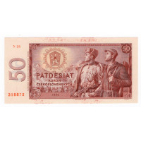 Bankovka ČSR, 50 Kčs, Pi. 90d, N/UNC, 1964, serie N, 28, s barvou na okraji