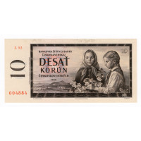 Bankovka ČSR, 10 Kčs, Pi. 88d, N/UNC, 1960, serie L, 92