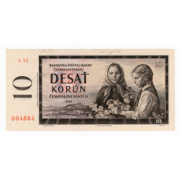 Banknote Tschechoslowakei, 10 Kčs, Pi. 88d, N/UNC, 1960, serie L, 92