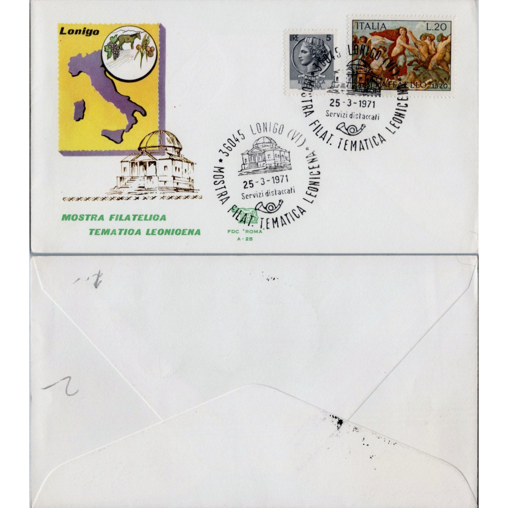 FDC Itálie, Mi.1305 (SG 1253)#, 20 L
