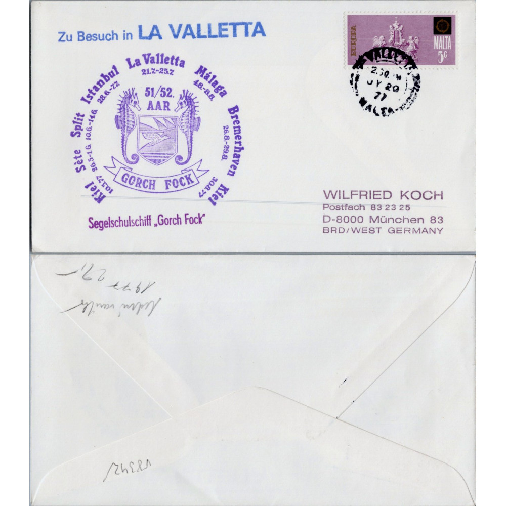 Sobre circulado Malta, Usado #, Malta