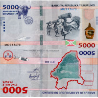 Billete Burundi, 2022, serie DM, 5000 Burundian franc, Pi. 53, 0/AU