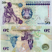 Billete Lesoto, 2009, serie AA, 50 Maloti, Pi. 17e, N/UNC