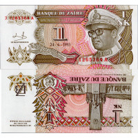 Billete Zaire, 1993, serie J A, 1 Likuta, Pi. 47a, N/UNC