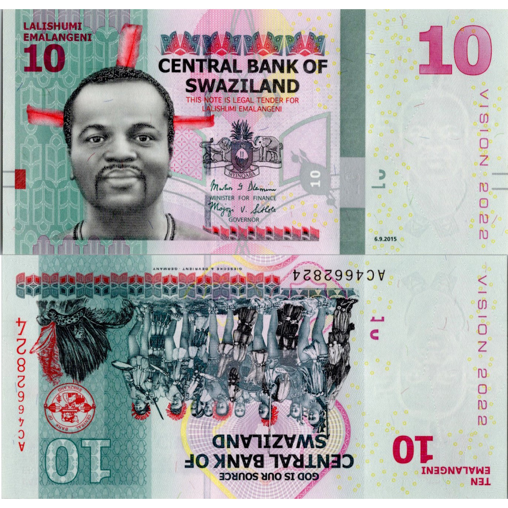 Banknote Swaziland, 2015, series AC, Pi. 41r, N/UNC