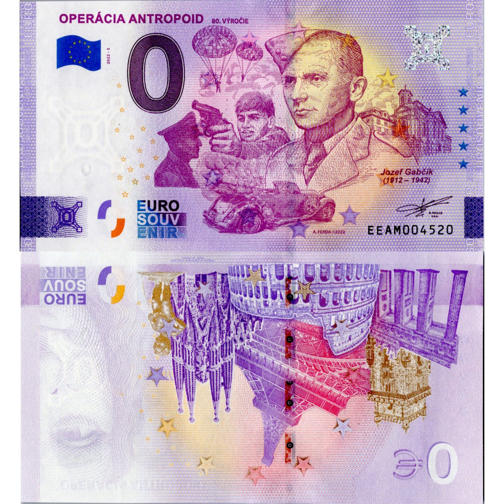 Bankovka 0 EUR, EEAM 004520, N/UNC, 2022, serie EEAM, 004520 Bankovka 0 EUR, EEAM 004520, N/UNC, 2022, serie EEAM, 004520