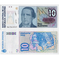 Bankovka Argentina, 10 Austral, Pi. 325b, N/UNC