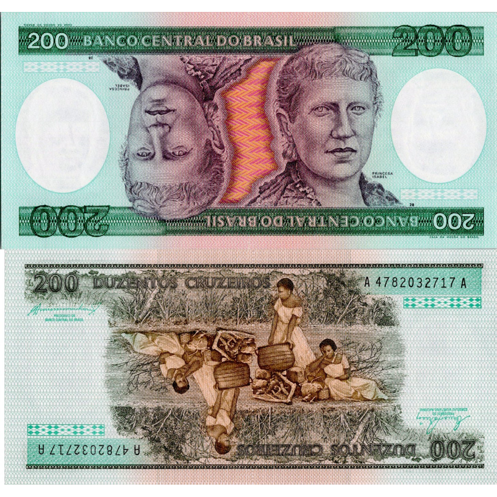 Bankovka Brazílie, 200 Cruzeiros, Pi. 199b, N/UNC Bankovka Brazílie, 200 Cruzeiros, Pi. 199b, N/UNC