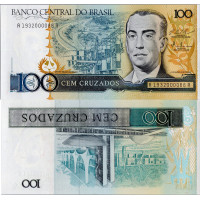 Bankovka Brazílie, serie A, 100 Cruzados, Pi. 211c, N/UNC Bankovka Brazílie, serie A, 100 Cruzados, Pi. 211c, N/UNC