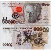 Bankovka Brazílie, 50000 Cruzeiros, Pi. 237a, N/UNC Bankovka Brazílie, 50000 Cruzeiros, Pi. 237a, N/UNC
