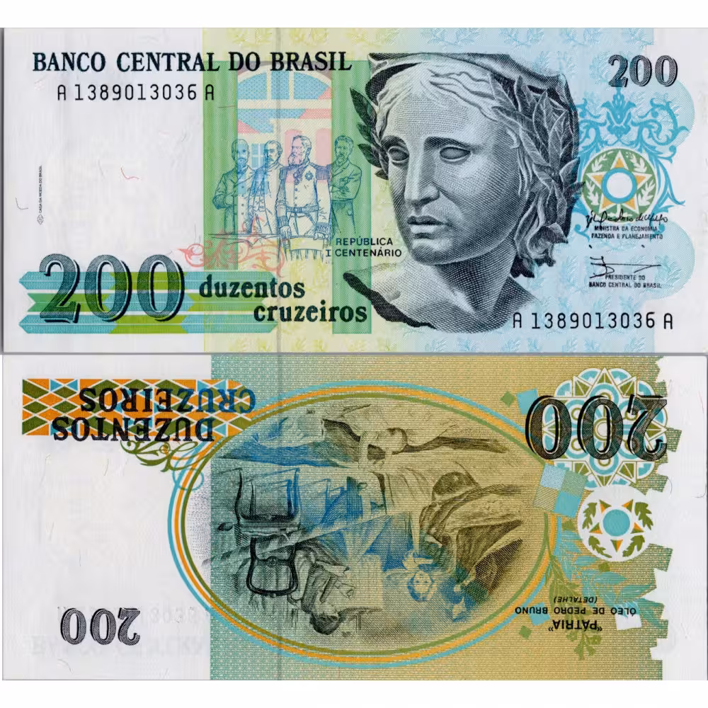 Banknote Brasilien, 200 Cruzeiros, Pi. 229a, N/UNC