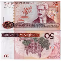 Cédula Brasil, 50 Cruzados, Pi. 210a, N/UNC