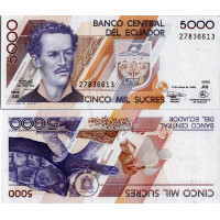 Bankovka Ekvádor, 1999, serie AN, 5000 Sucre, Pi. 128c.2, N/UNC