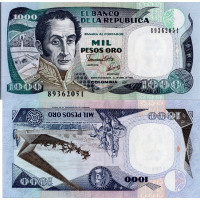 Bankovka Kolumbie, 1992, 1000 Colombian Peso, Pi. 432Aa.2, N/UNC Bankovka Kolumbie, 1992, 1000 Colombian Peso, Pi. 432Aa.2, N/UNC