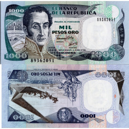 Banknote Kolumbien, 1992, 1000 Colombian Peso, Pi. 432Aa.2, N/UNC