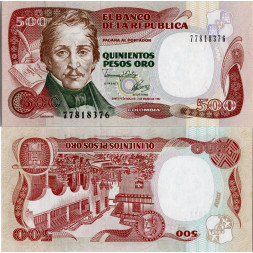 Banknote Kolumbien, 1992, 500 Colombian peso, Pi. 431Aa.1, N/UNC