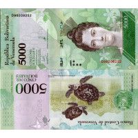 Bankovka Venezuela, 2013, 5000 Venezuelan boli, Pi. 97b, N/UNC