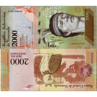 Bankovka Venezuela, serie C, 2000 Bolivar, Pi. 96b, N/UNC