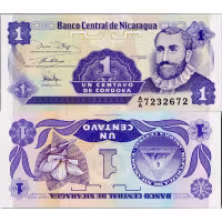 Cédula Nicarágua, series AA, 1 Córdoba, Pi. 167a, N/UNC