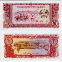 Bankovka Laos, serie AQ, 50 kip, Pi. 29br, N/UNC