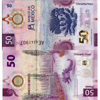 Bankovka Mexiko, 2021, serie AE, 50 Peso, Pi. 133b.3, N/UNC