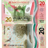 Bankovka Mexiko, 2021, serie AR, 20 Mexican Peso, Pi. 132b, N/UNC