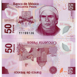 Bankovka Mexiko, 2009, serie M, 50 Peso, Pi. 123m, 1/XF