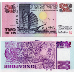 Bankovka Singapur, serie EV, 2 Singapore dollar, Pi. 37, N/UNC