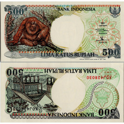 Bankovka Indonésie, 1998, serie XO, 500 Rupiah, Pi. 128gr, N/UNC