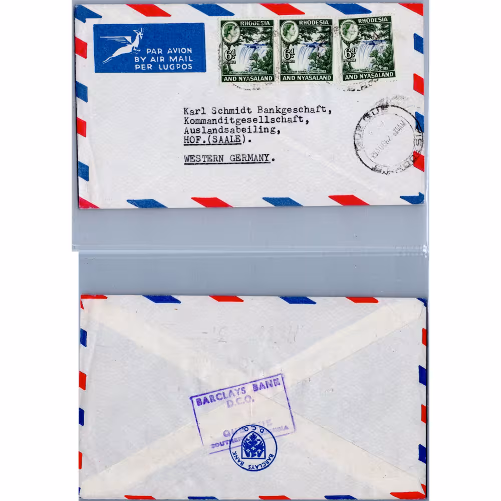 Cover Rhodesia & Nyasaland, SG24, Used #, Rhodesia and Nyasaland