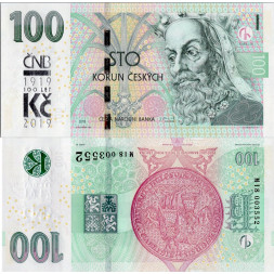 Banknoten Tschechische Republik Set, 100 Kč, Pi. 28a, N/UNC, 2018, serie M18, 003552