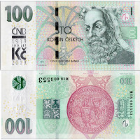 Bankovky ČR, 100 Kč, Pi. 28a, N/UNC, 2018, serie M18, postupka 3
