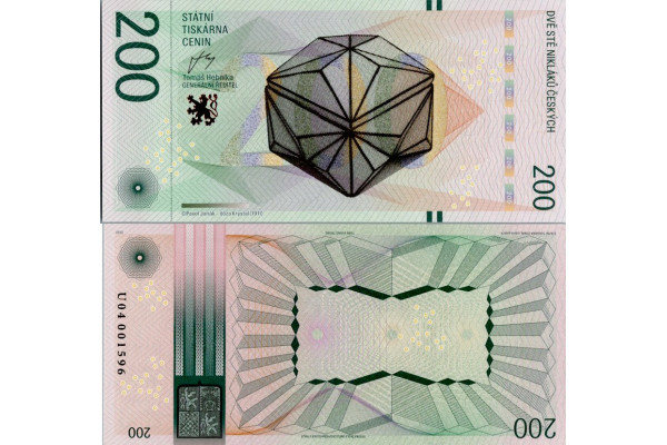 Pamětní banknovka, 200, U 04001596, N/UNC, Česká republika, serie U