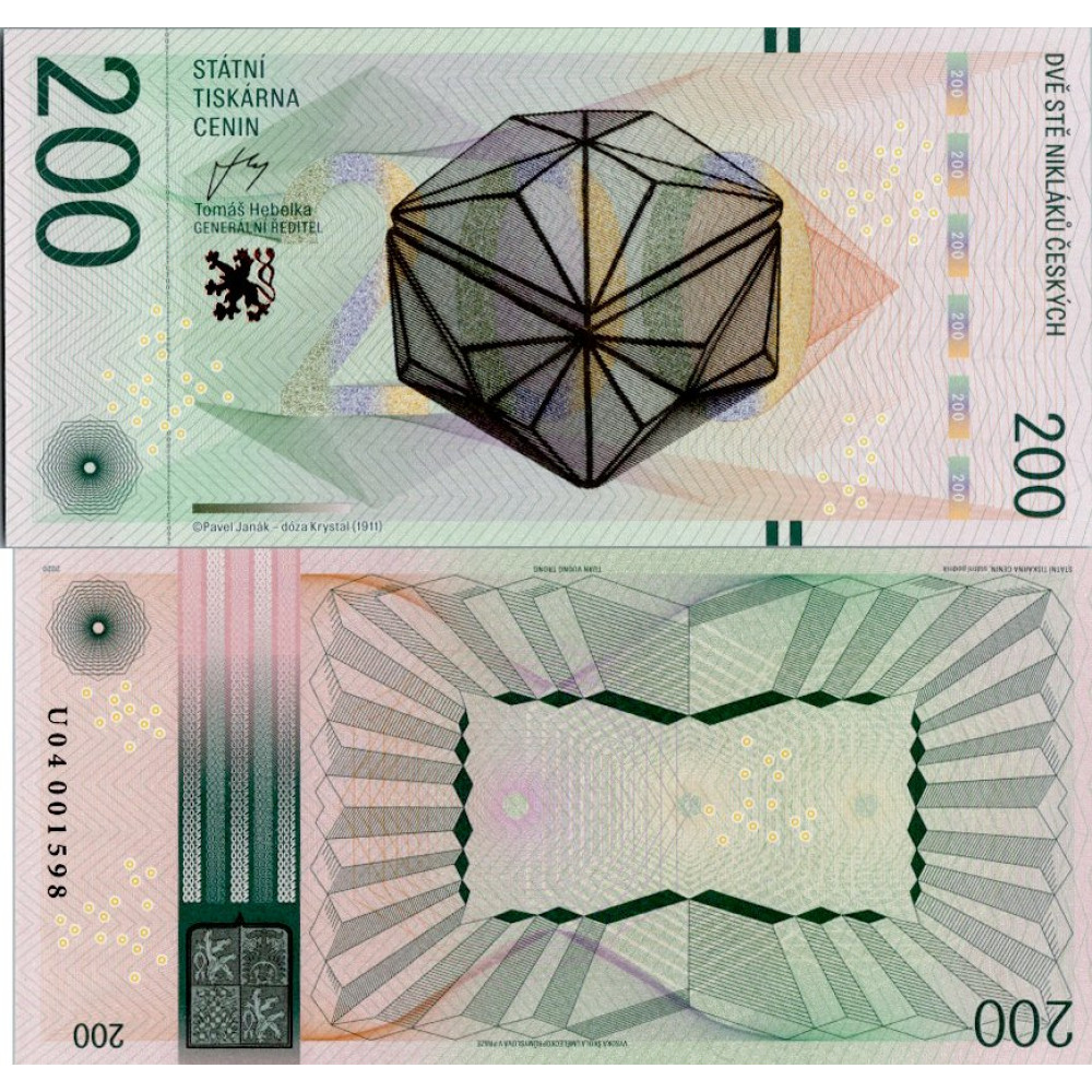 Pamětní banknovka, 200, U 04001598, N/UNC, Česká republika, serie U Pamětní banknovka, 200, U 04001598, N/UNC, Česká republika, serie U