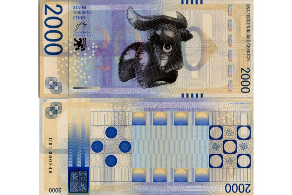 Pamětní banknovka, 2000, U01 000548, N/UNC, Česká republika