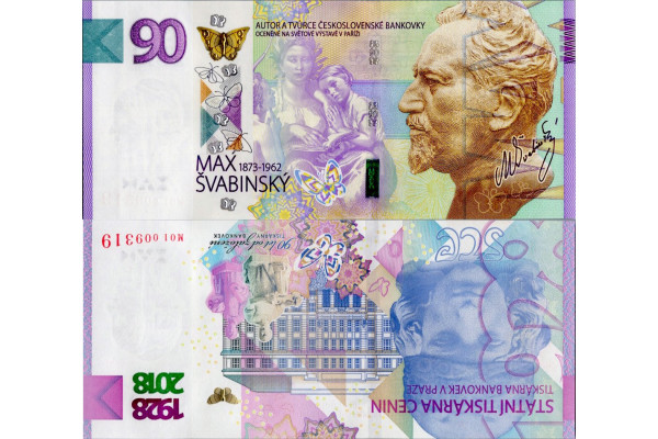 Pamětní banknovka, 90, M01003319, N/UNC, Česká republika, 2018