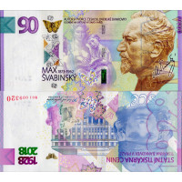 Pamětní banknovka, 90, M 009320, N/UNC, Česká republika, 2018, serie M