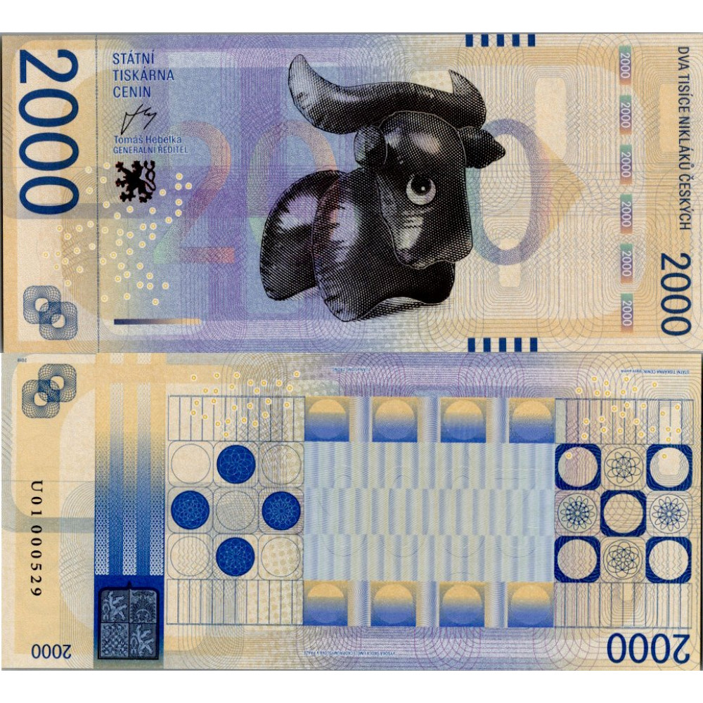 Pamětní banknovka, 2000, U01 000529, N/UNC, Česká republika Pamětní banknovka, 2000, U01 000529, N/UNC, Česká republika